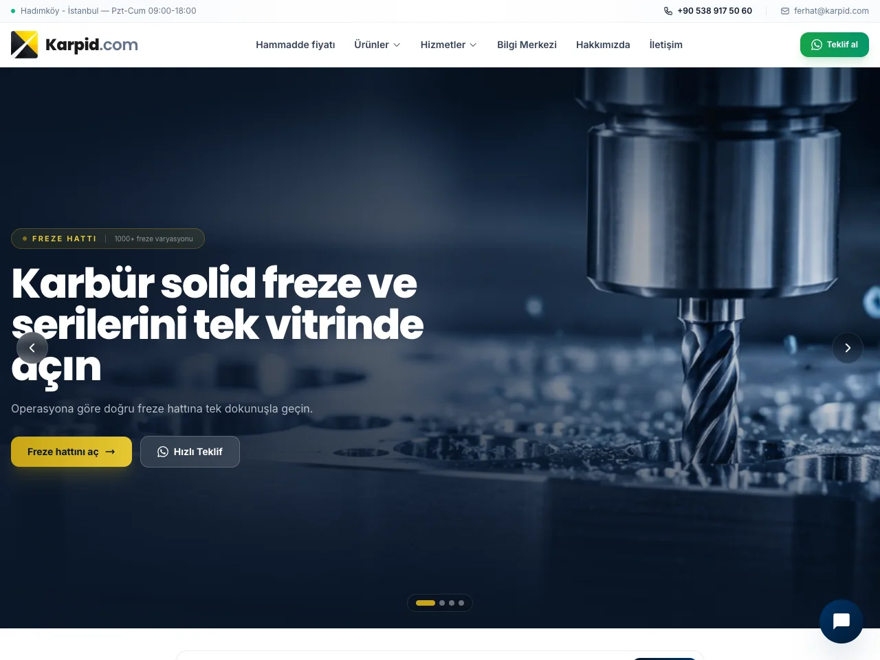 Karpid Karbür HSS ve CNC Kesici Takım Web Sitesi - ENDLINE