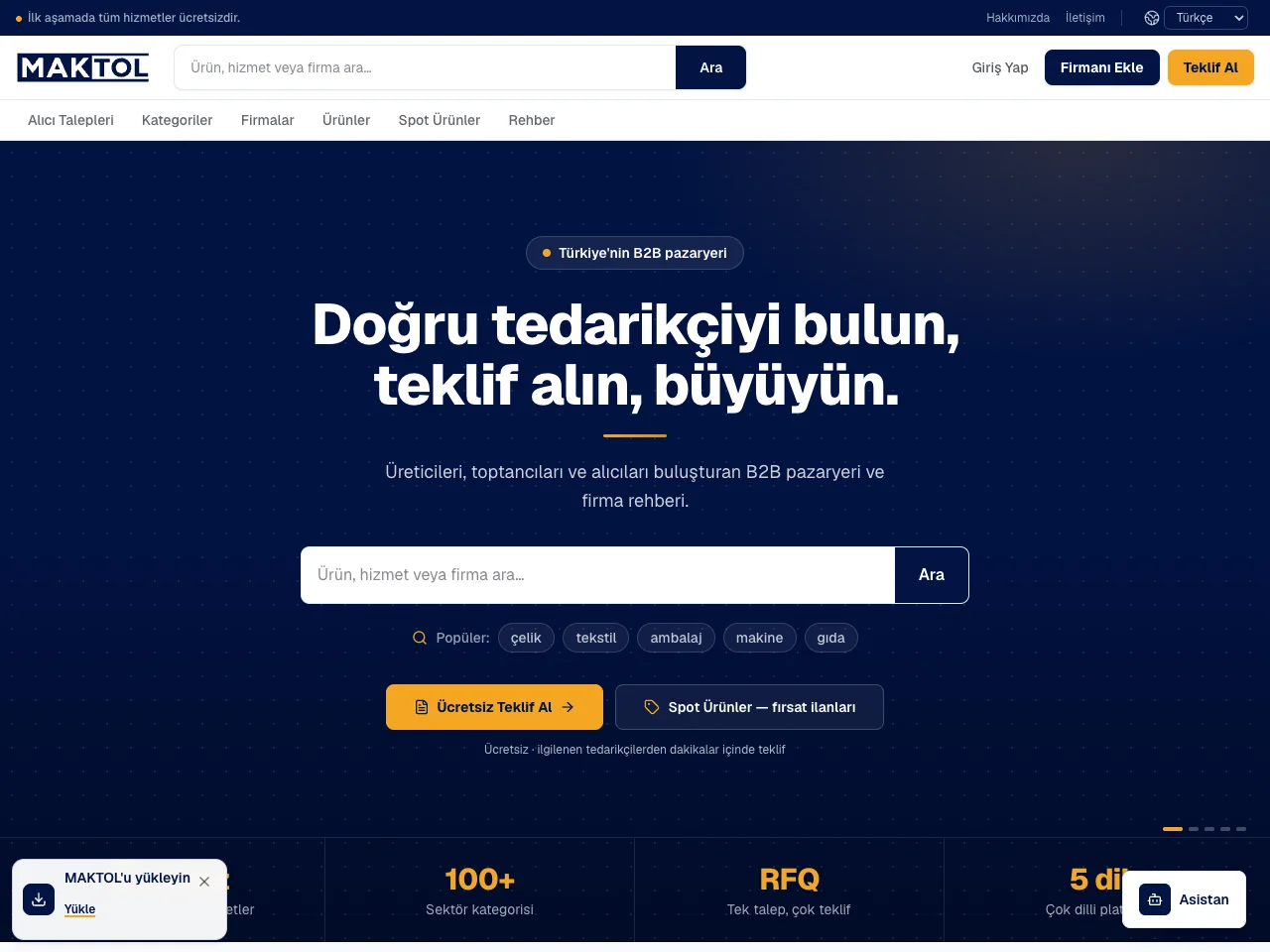 Maktol Tedarikçi ve Alıcı Buluşturma Platformu - ENDLINE